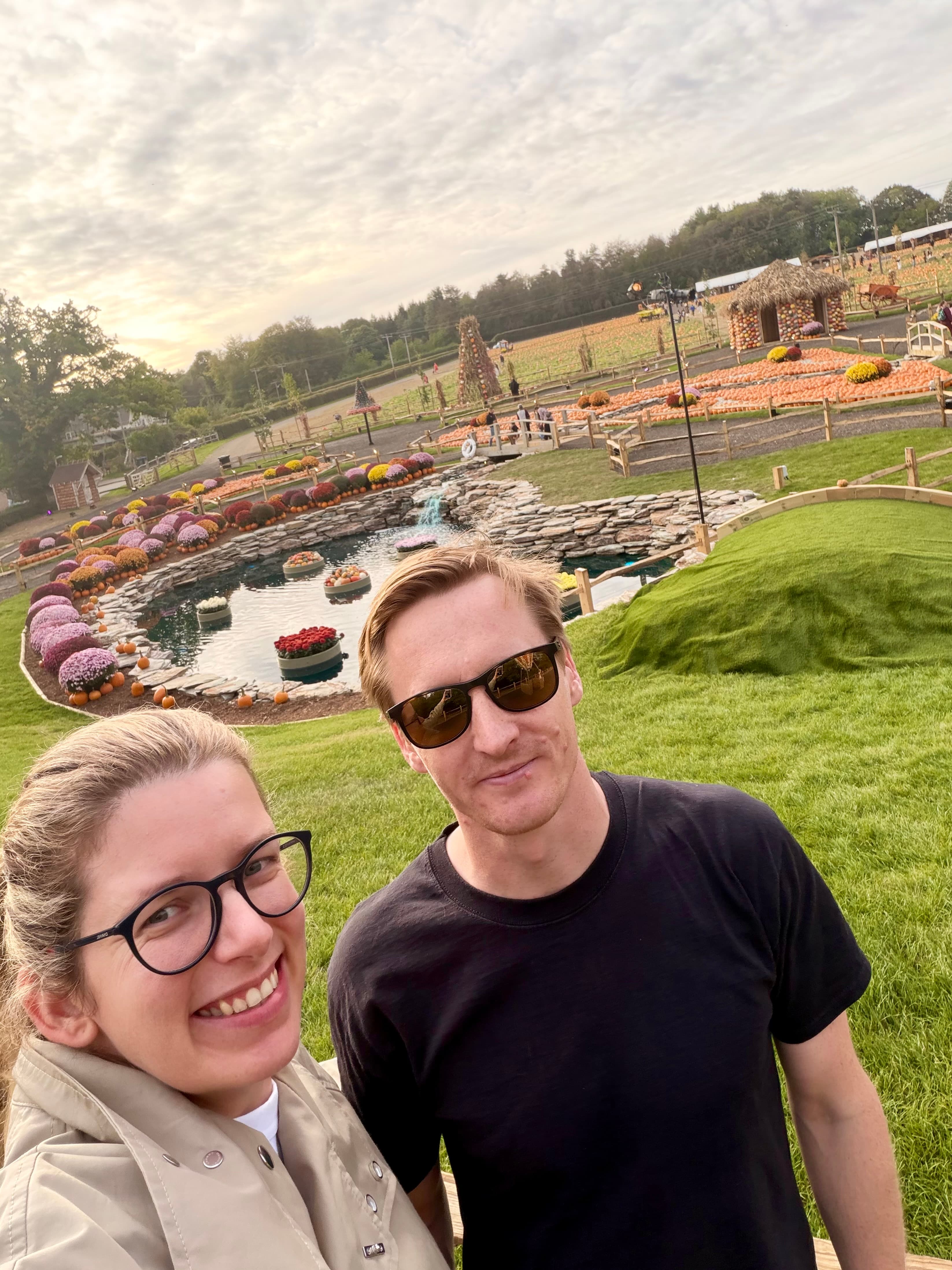 A selfie on the bank above the pond