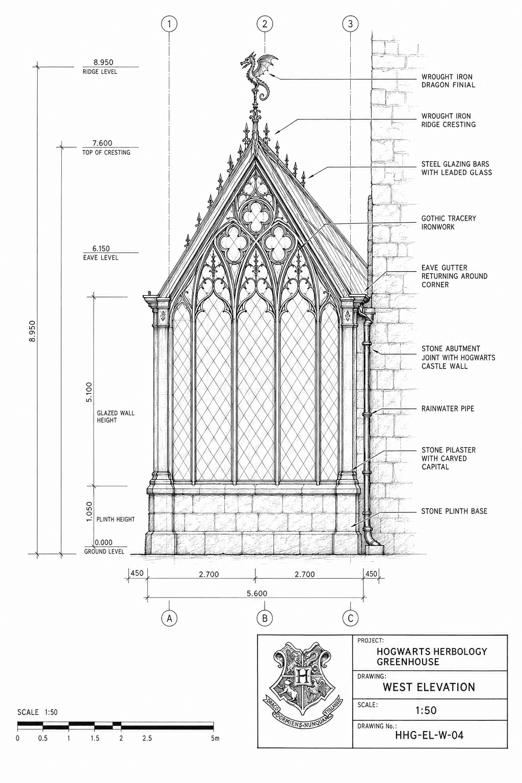 West elevation — HHG-EL-W-04