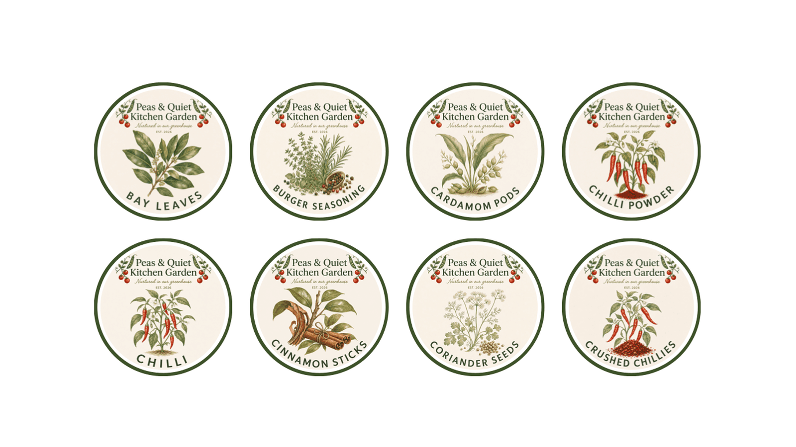 Botanical Spice Jar Labels